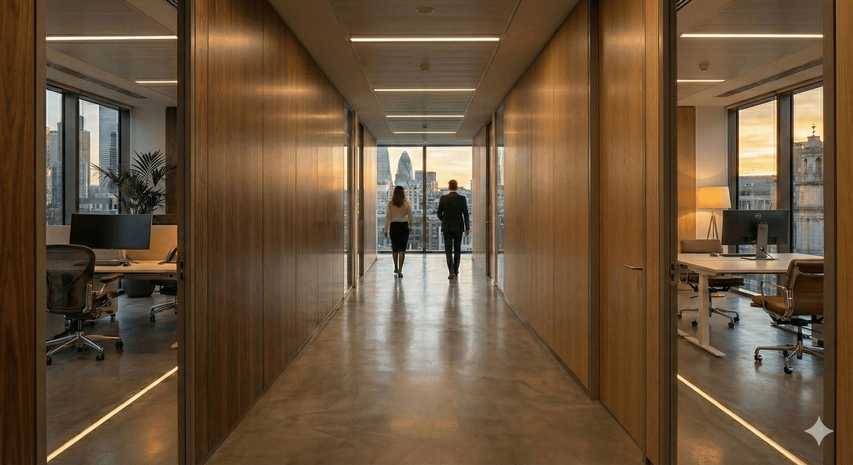 Modern office hallway