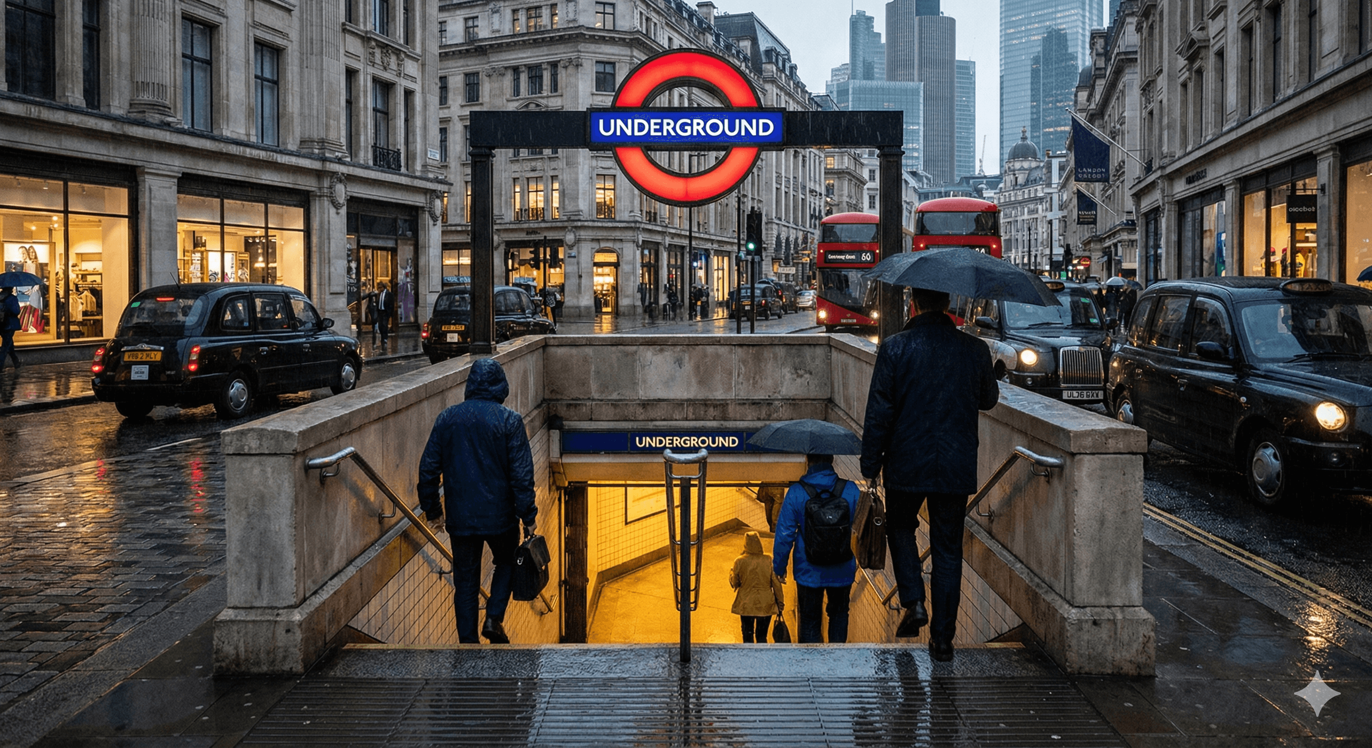 Urban professionals commuting