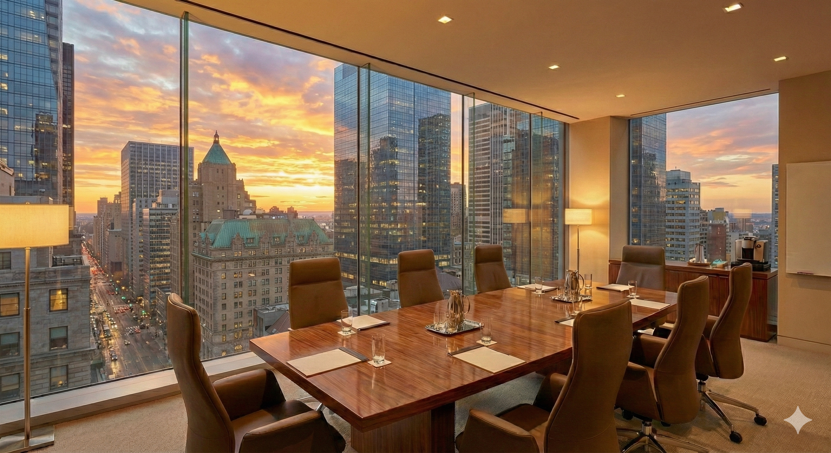 Professional boardroom setting